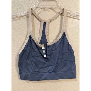 Colsie Henley Lounge Bra Women XL Blue Excellent Ribbed Racerback Tank Top
